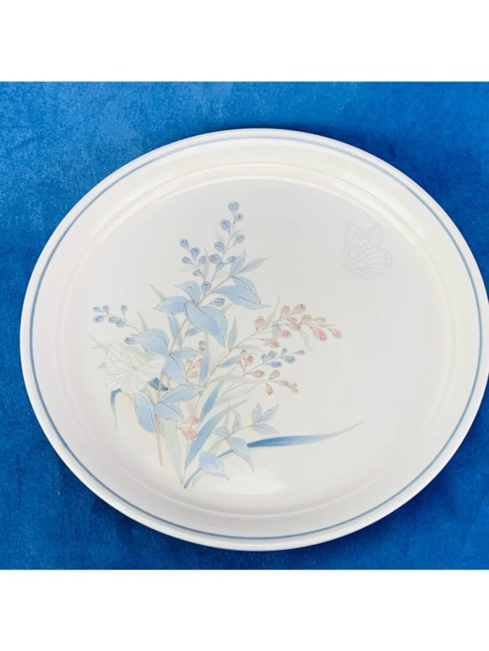 Noritake Keltcraft KILKEE 9109 Blue Floral Butterfly Ireland Dinner Plates Set 4